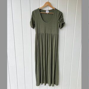 HATCH Olive Green stretchy maternity dress - size XS